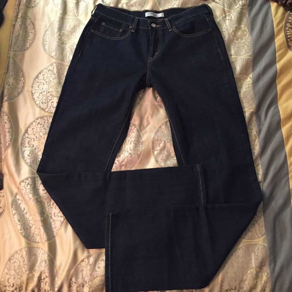 Levi's Straight Leg 505 Dark Denim Jeans 8 Long 8L